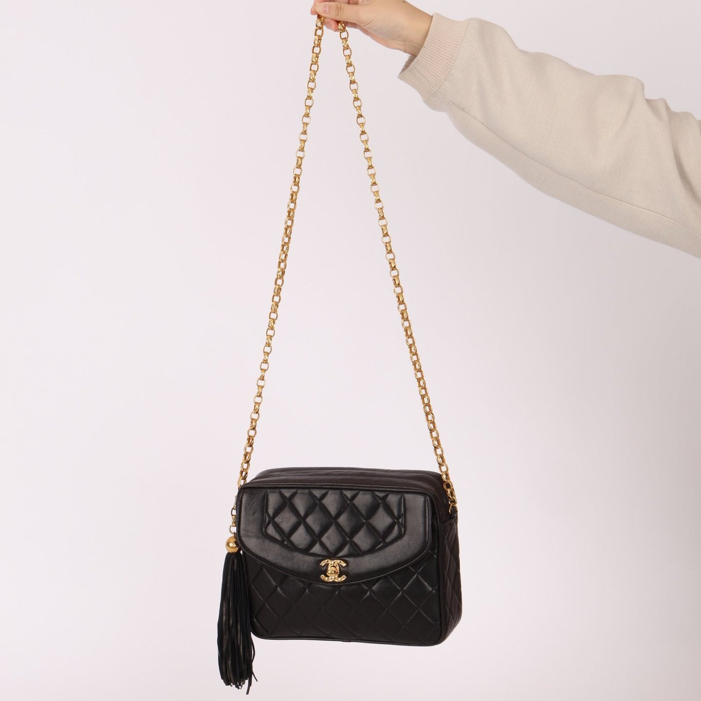 Chanel 1991 Lambskin Diana Bijoux Camera Bag 24K GP - FashioNica