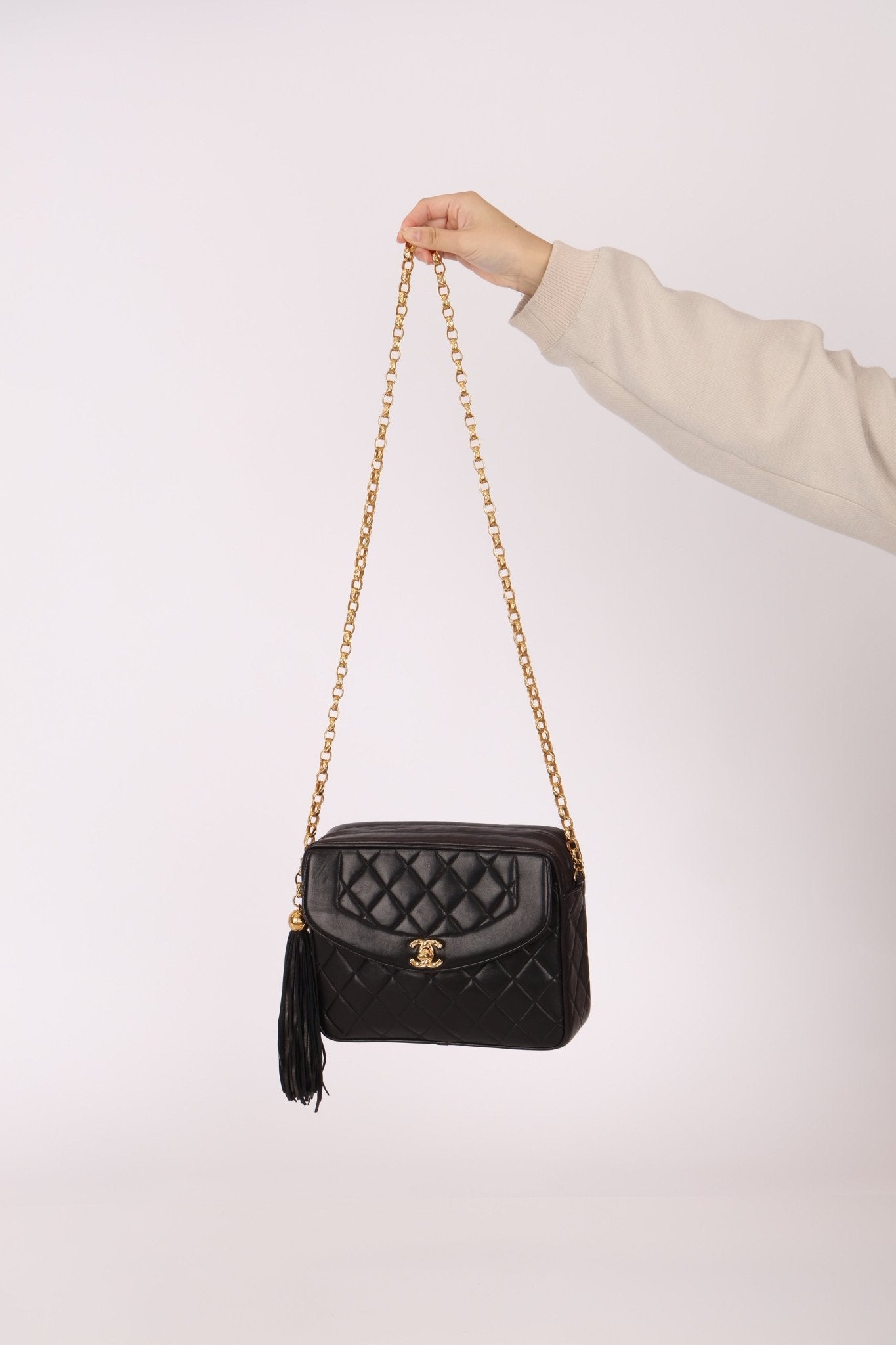 Chanel 1991 Lambskin Diana Bijoux Camera Bag 24K GP - FashioNica
