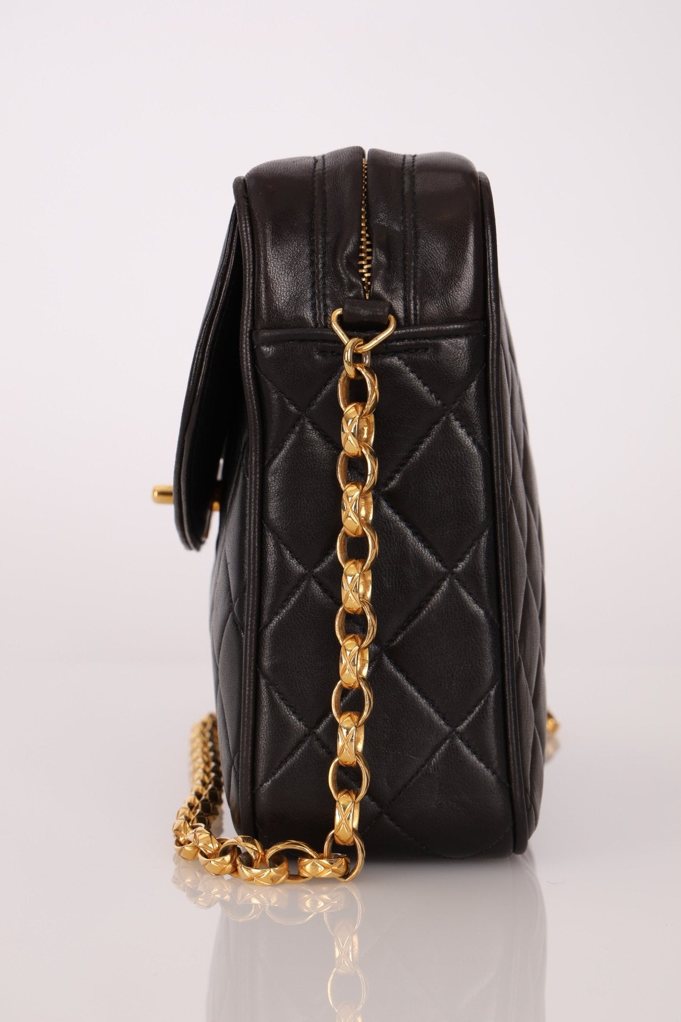 Chanel 1991 Lambskin Diana Bijoux Camera Bag 24K GP - FashioNica