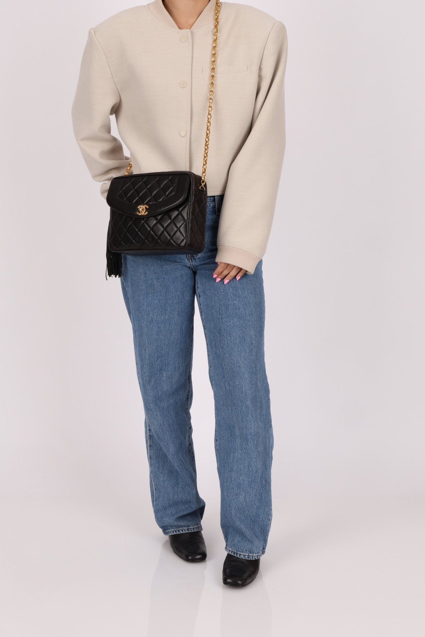 Chanel 1991 Lambskin Diana Bijoux Camera Bag 24K GP - FashioNica