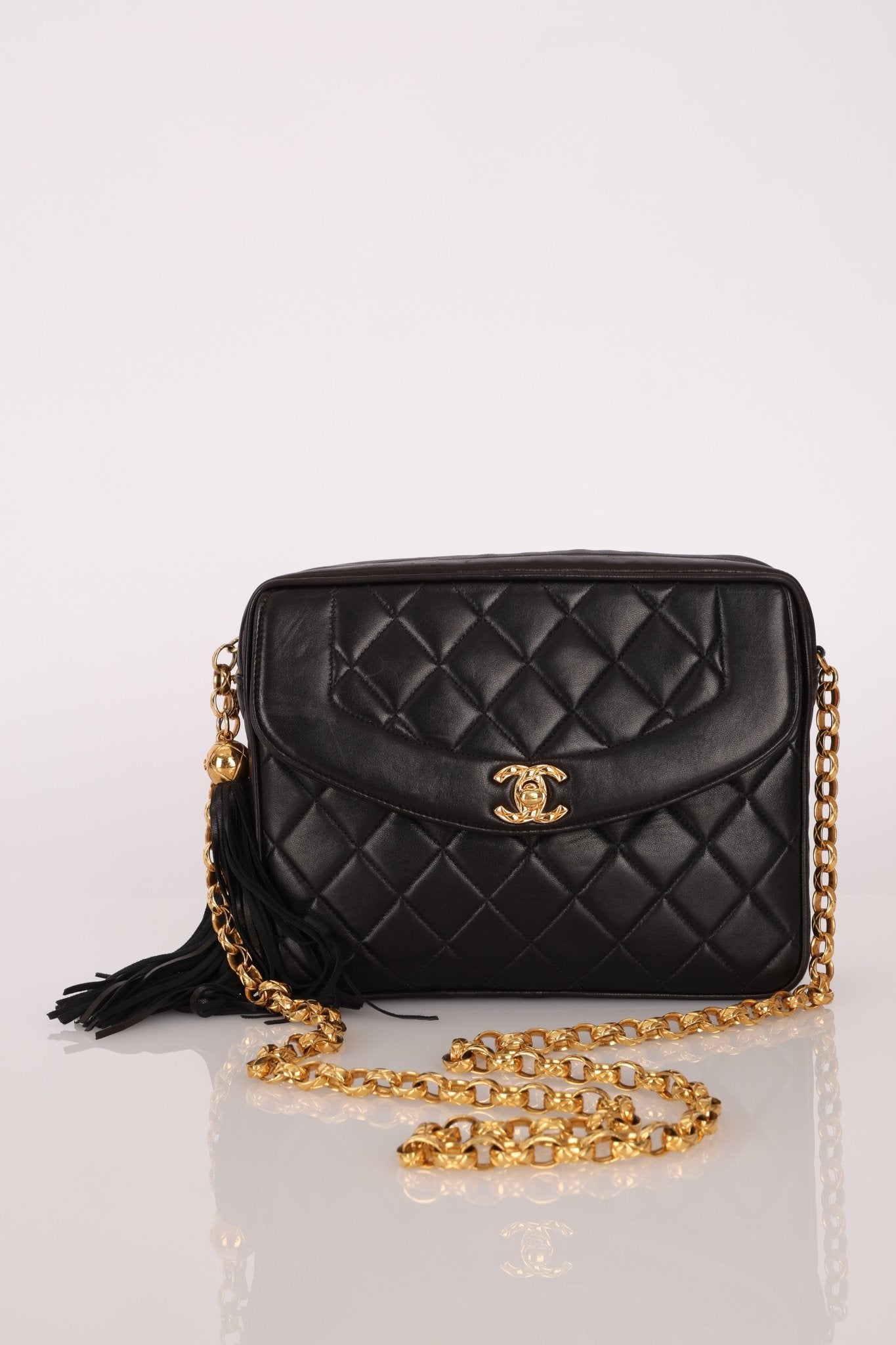 Chanel 1991 Lambskin Diana Bijoux Camera Bag 24K GP - FashioNica