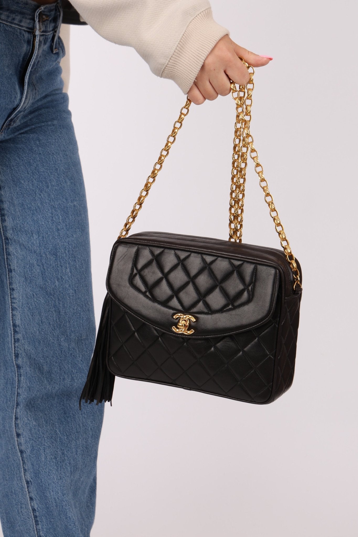 Chanel 1991 Lambskin Diana Bijoux Camera Bag 24K GP - FashioNica