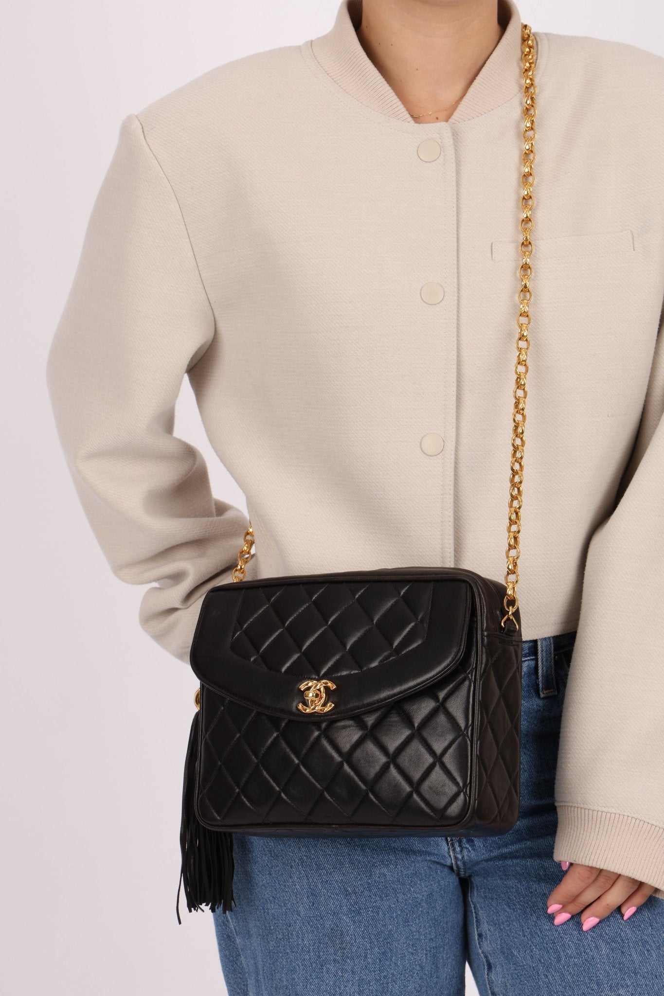 Chanel 1991 Lambskin Diana Bijoux Camera Bag 24K GP - FashioNica