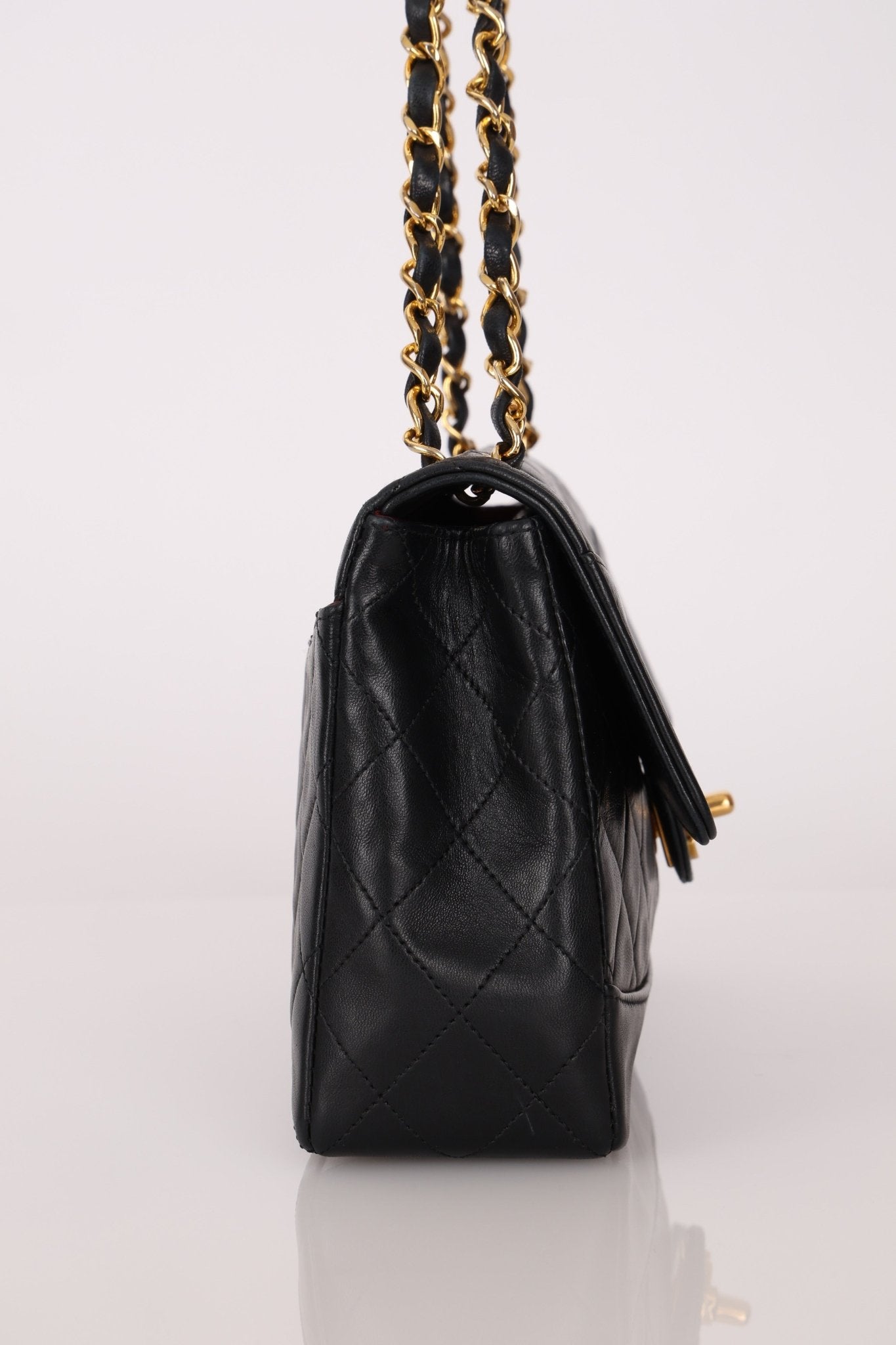 Chanel 1991 Lambskin Turnlock Single Flap 24k GP - FashioNica