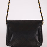 Chanel 1991 Lambskin XL Logo Coco Mark Chain Shoulder Bag 24K GP - FashioNica