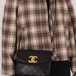 Chanel 1991 Lambskin XL Logo Coco Mark Chain Shoulder Bag 24K GP - FashioNica