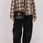 Chanel 1991 Lambskin XL Logo Coco Mark Chain Shoulder Bag 24K GP - FashioNica