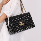 Chanel 1991 Patent XL CC Jumbo Single Flap - FashioNica