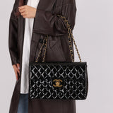 Chanel 1991 Patent XL CC Jumbo Single Flap - FashioNica