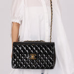 Chanel 1991 Patent XL CC Jumbo Single Flap - FashioNica