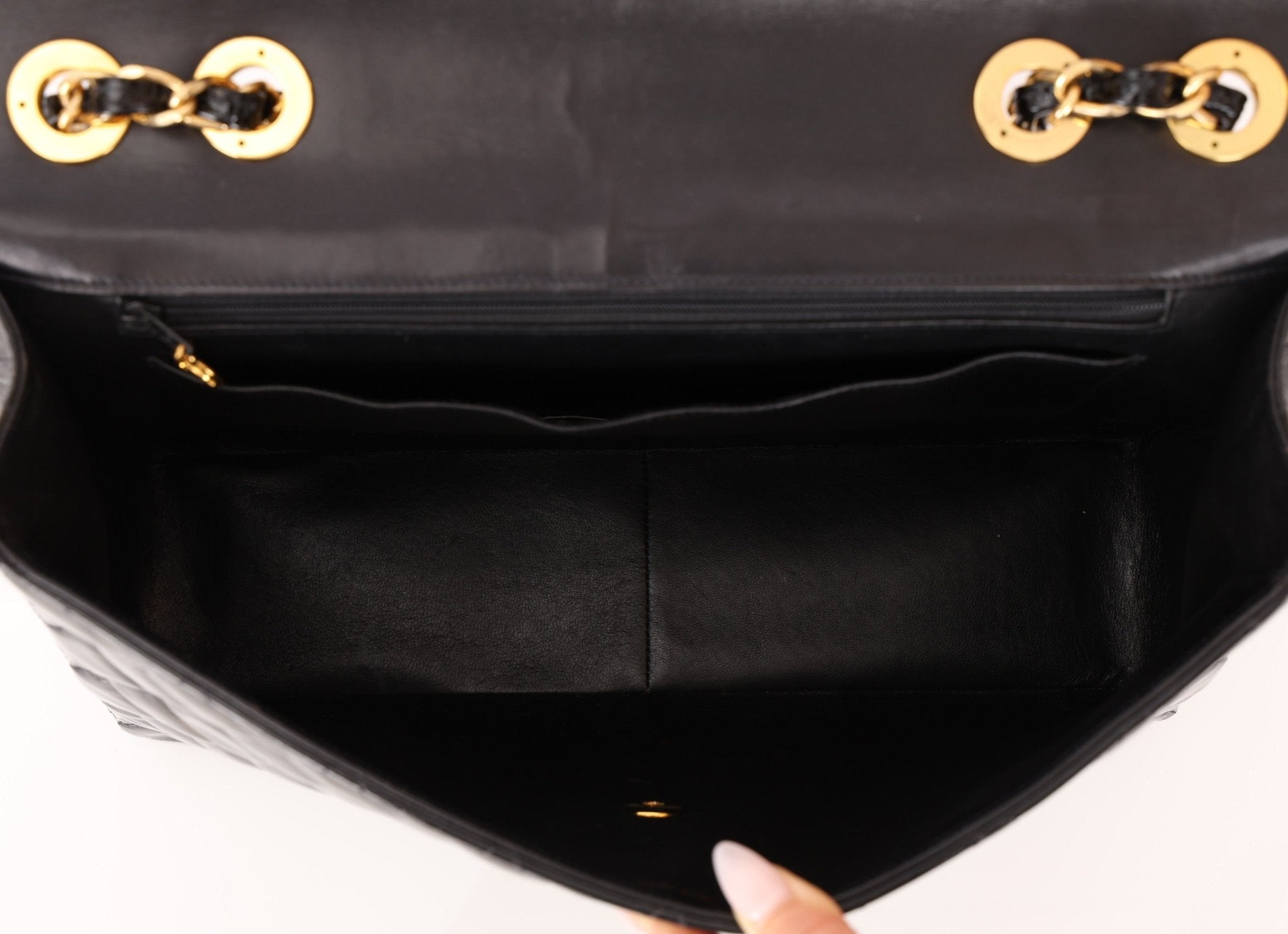 Chanel 1991 Patent XL CC Jumbo Single Flap - FashioNica