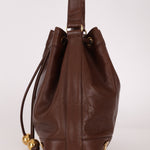Chanel 1991 Vintage Chocolate Caviar Triple CC Bucket Bag w/ Pouch - FashioNica