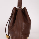 Chanel 1991 Vintage Chocolate Caviar Triple CC Bucket Bag w/ Pouch - FashioNica
