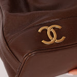 Chanel 1991 Vintage Chocolate Caviar Triple CC Bucket Bag w/ Pouch - FashioNica