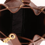 Chanel 1991 Vintage Chocolate Caviar Triple CC Bucket Bag w/ Pouch - FashioNica