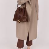 Chanel 1991 Vintage Chocolate Caviar Triple CC Bucket Bag w/ Pouch - FashioNica