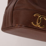 Chanel 1991 Vintage Chocolate Caviar Triple CC Bucket Bag w/ Pouch - FashioNica