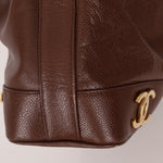 Chanel 1991 Vintage Chocolate Caviar Triple CC Bucket Bag w/ Pouch - FashioNica