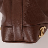 Chanel 1991 Vintage Chocolate Caviar Triple CC Bucket Bag w/ Pouch - FashioNica
