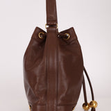 Chanel 1991 Vintage Chocolate Caviar Triple CC Bucket Bag w/ Pouch - FashioNica