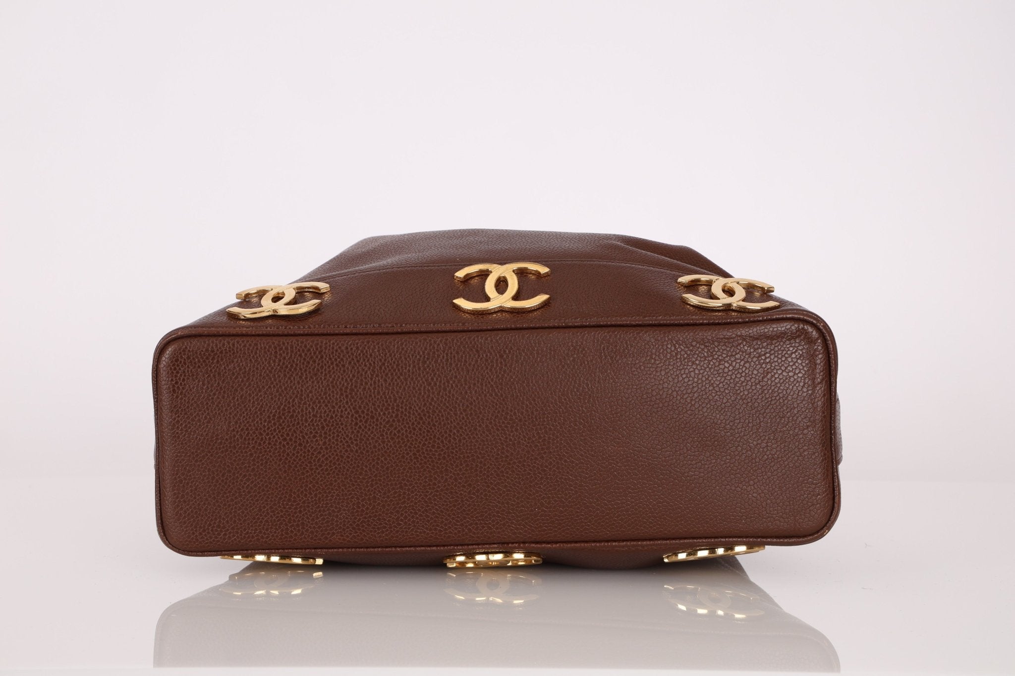 Chanel 1991 Vintage Chocolate Caviar Triple CC Bucket Bag w/ Pouch - FashioNica