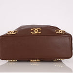 Chanel 1991 Vintage Chocolate Caviar Triple CC Bucket Bag w/ Pouch - FashioNica