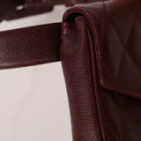 Chanel 1993 Bordeaux Caviar Envelope Turnlock Waist Bag 24K GP - FashioNica