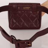 Chanel 1993 Bordeaux Caviar Envelope Turnlock Waist Bag 24K GP - FashioNica