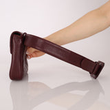 Chanel 1993 Bordeaux Caviar Envelope Turnlock Waist Bag 24K GP - FashioNica