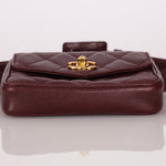 Chanel 1993 Bordeaux Caviar Envelope Turnlock Waist Bag 24K GP - FashioNica