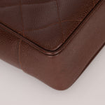 Chanel 1993 Caviar Chocolate Brown XL Turnlock Logo Tote Bag 24K GP - FashioNica