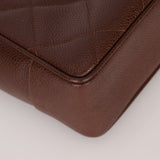 Chanel 1993 Caviar Chocolate Brown XL Turnlock Logo Tote Bag 24K GP - FashioNica