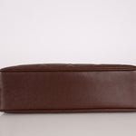 Chanel 1993 Caviar Chocolate Brown XL Turnlock Logo Tote Bag 24K GP - FashioNica