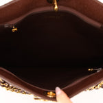Chanel 1993 Caviar Chocolate Brown XL Turnlock Logo Tote Bag 24K GP - FashioNica