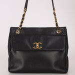 Chanel 1993 Caviar Double Sided Turnlock Tote 24k GP - FashioNica