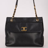 Chanel 1993 Caviar Double Sided Turnlock Tote 24k GP - FashioNica