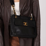 Chanel 1993 Caviar Double Sided Turnlock Tote 24k GP - FashioNica