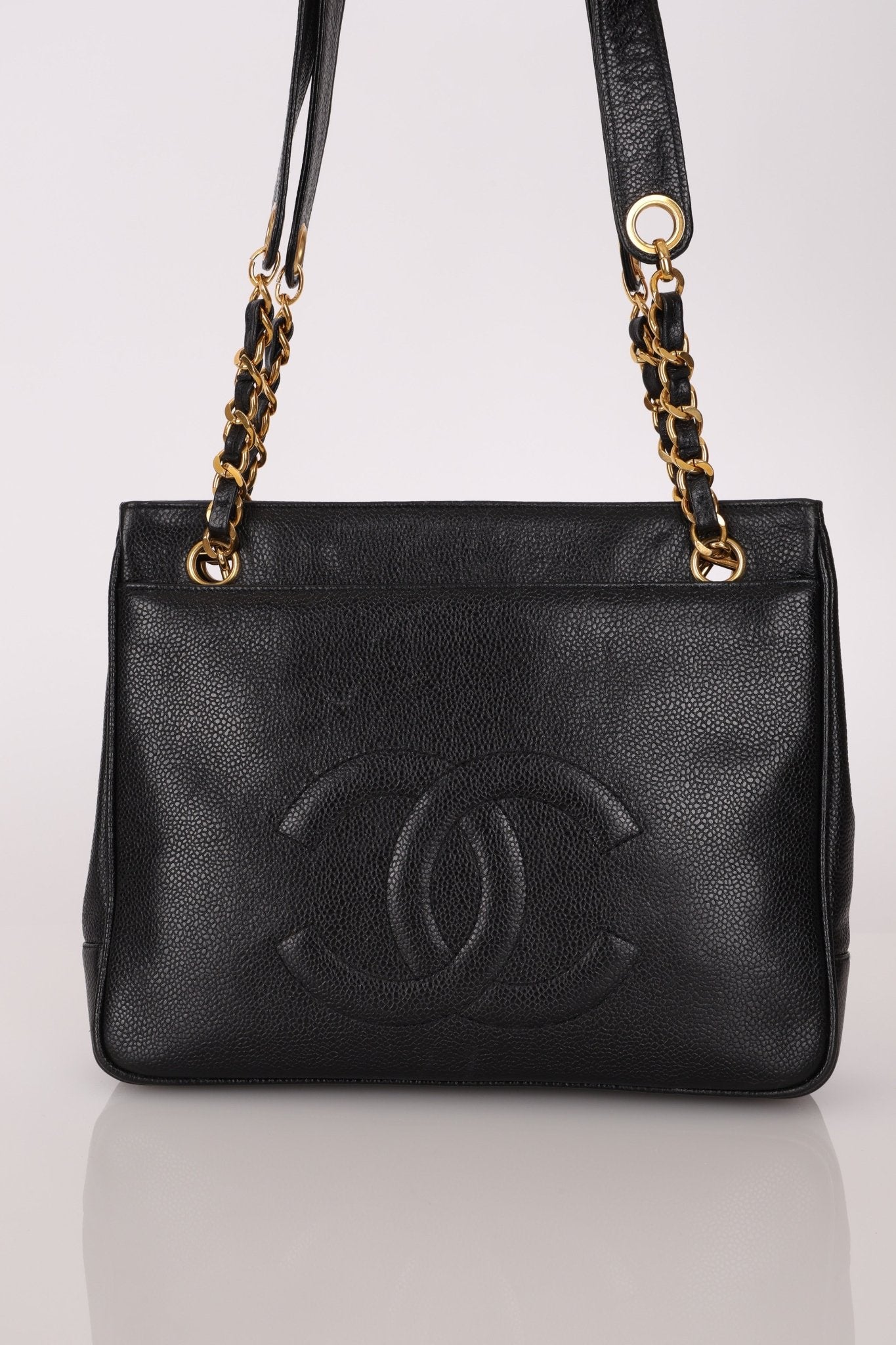 Chanel 1993 Caviar Double Sided Turnlock Tote 24k GP - FashioNica