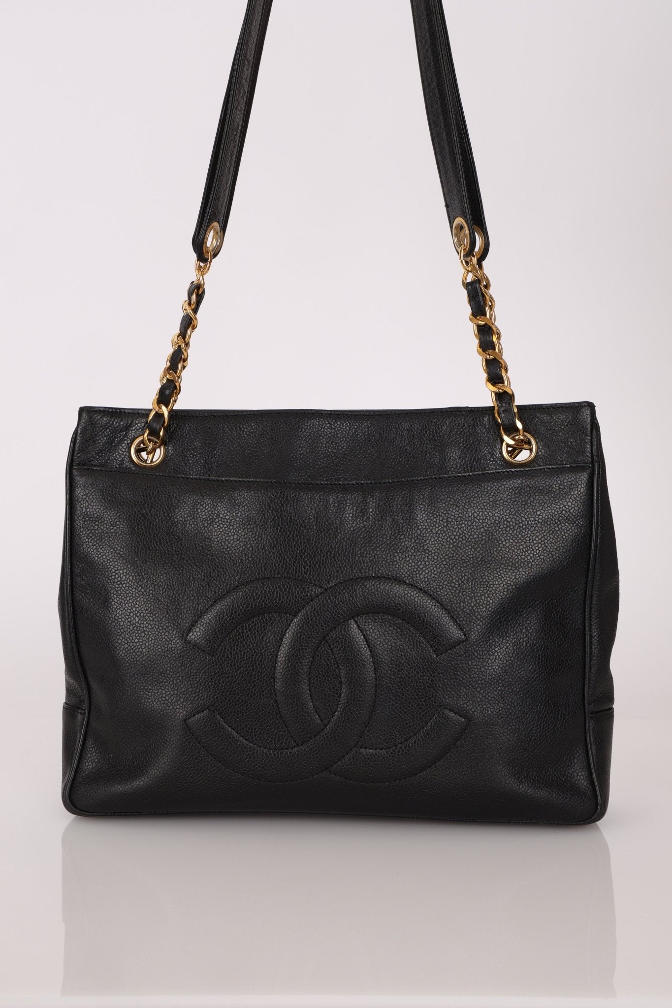 Chanel 1993 Caviar Double Sided Turnlock Tote 24k GP - FashioNica