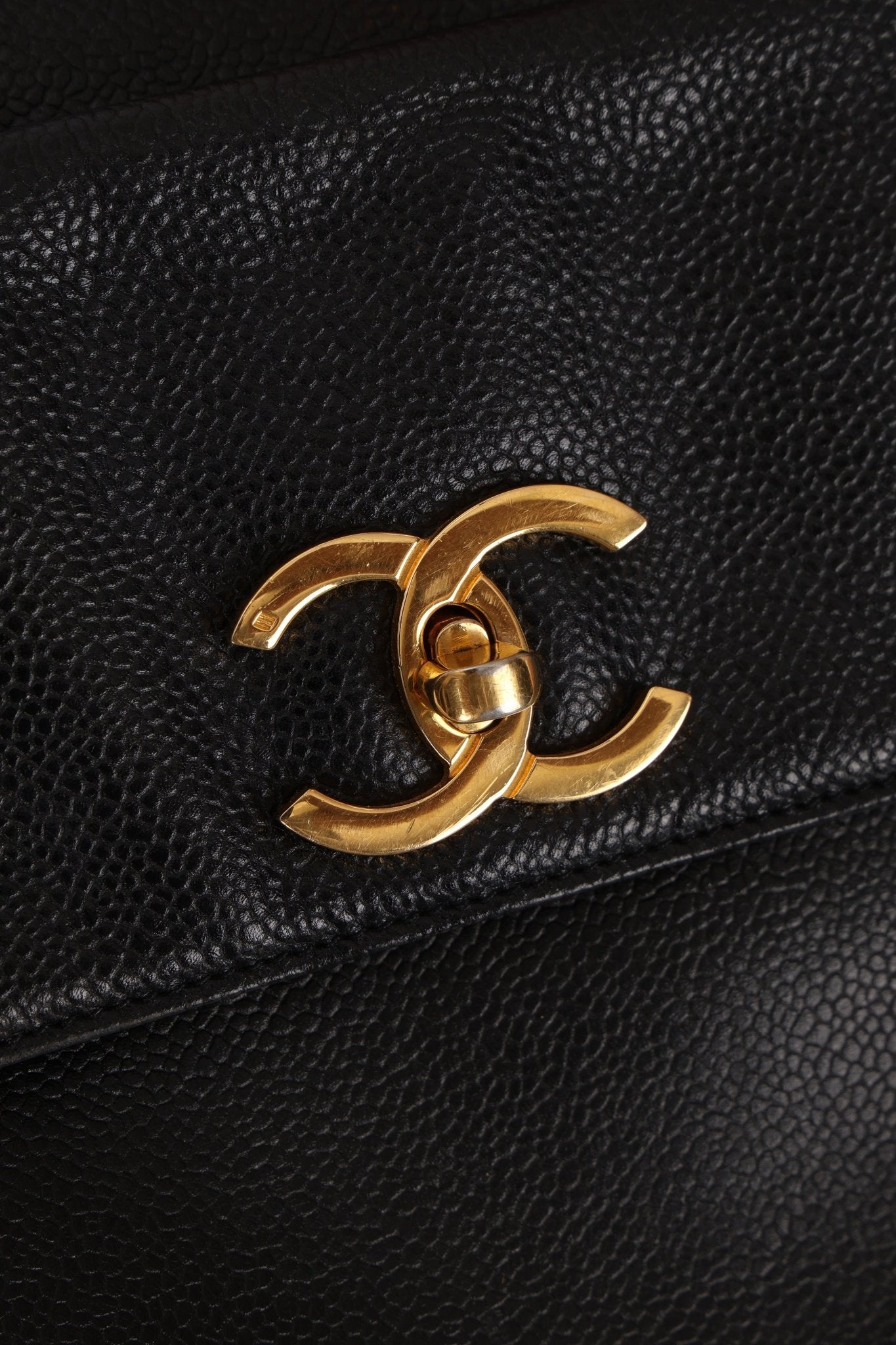 Chanel 1993 Caviar Double Sided Turnlock Tote 24k GP - FashioNica