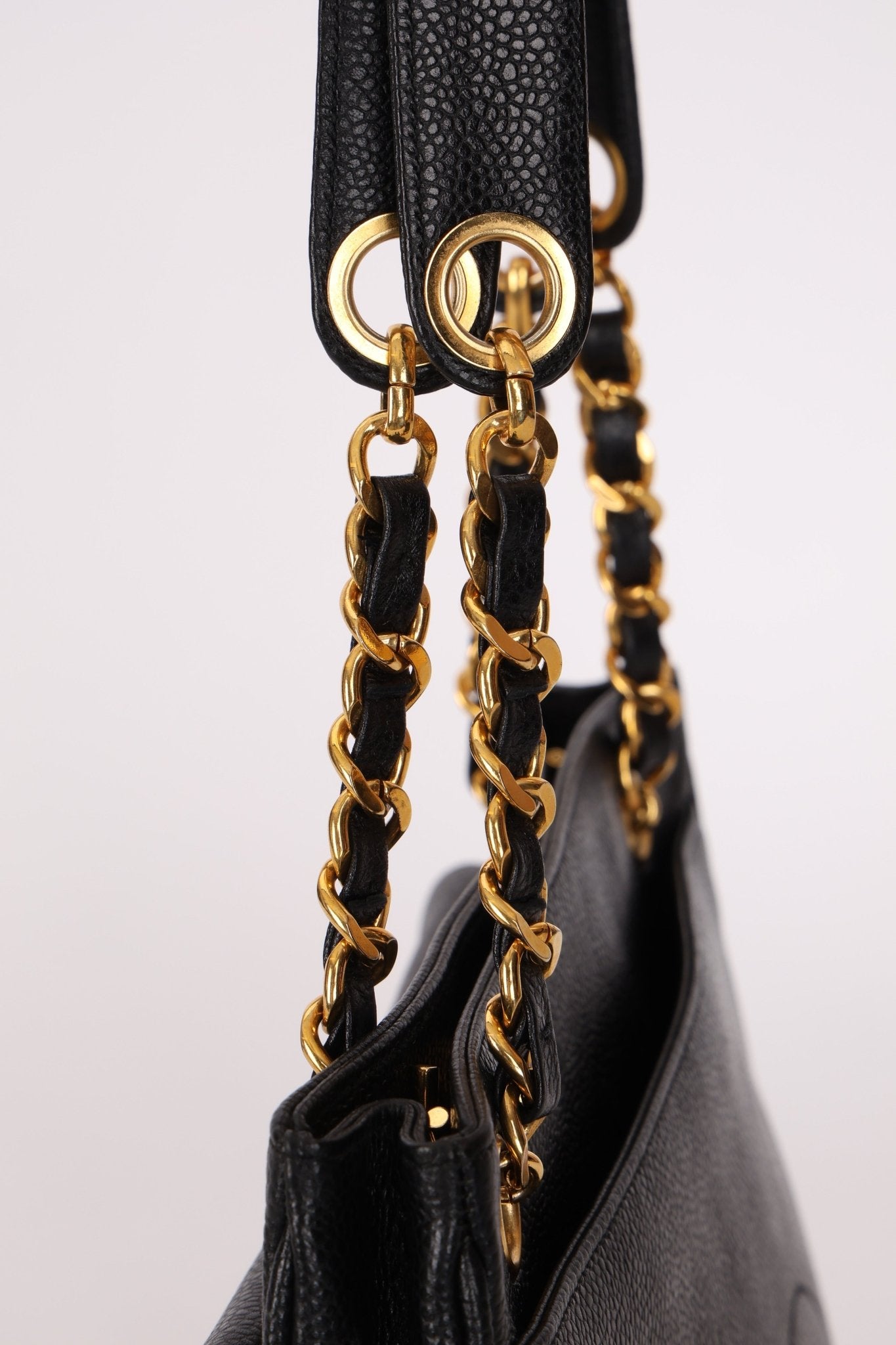 Chanel 1993 Caviar Double Sided Turnlock Tote 24k GP - FashioNica