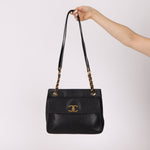 Chanel 1993 Caviar Double Sided Turnlock Tote 24k GP - FashioNica