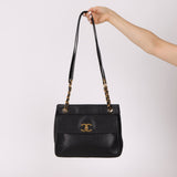 Chanel 1993 Caviar Double Sided Turnlock Tote 24k GP - FashioNica