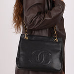Chanel 1993 Caviar Double Sided Turnlock Tote 24k GP - FashioNica