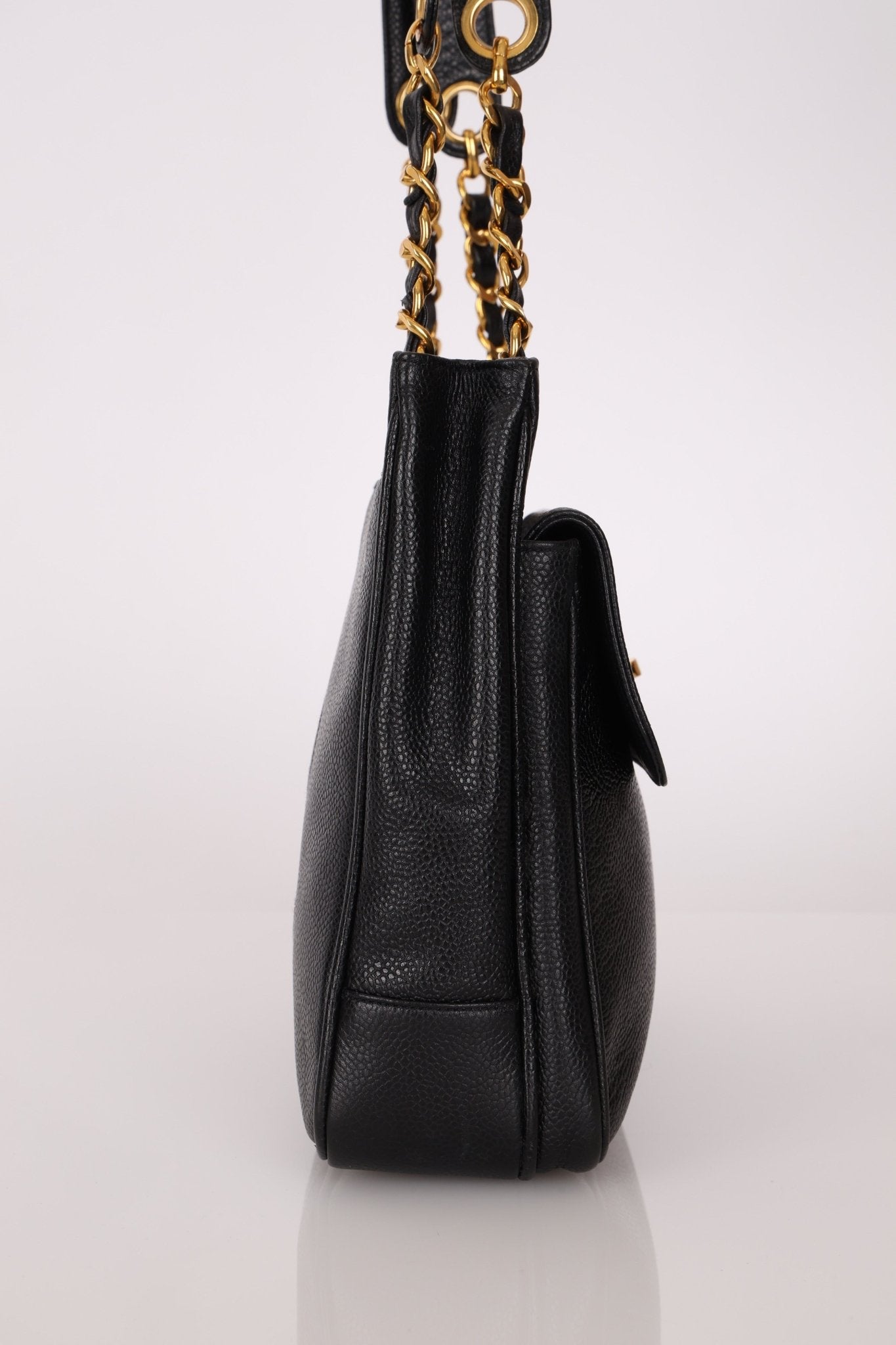 Chanel 1993 Caviar Double Sided Turnlock Tote 24k GP - FashioNica