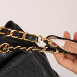 Chanel 1993 Caviar Double Sided Turnlock Tote 24k GP - FashioNica