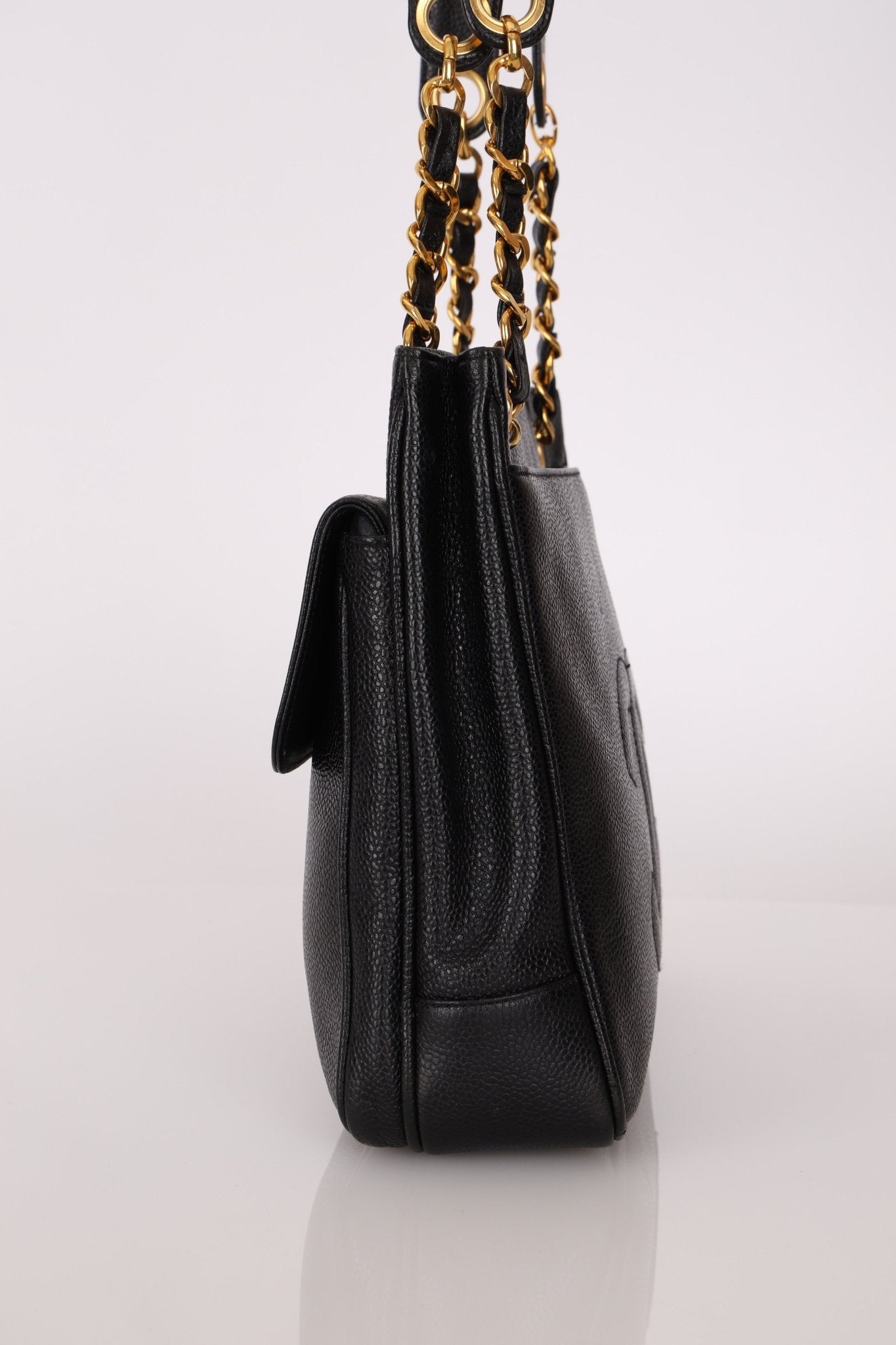 Chanel 1993 Caviar Double Sided Turnlock Tote 24k GP - FashioNica