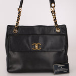 Chanel 1993 Caviar Double Sided Turnlock Tote 24k GP - FashioNica