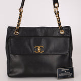 Chanel 1993 Caviar Double Sided Turnlock Tote 24k GP - FashioNica