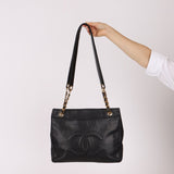 Chanel 1993 Caviar Double Sided Turnlock Tote 24k GP - FashioNica